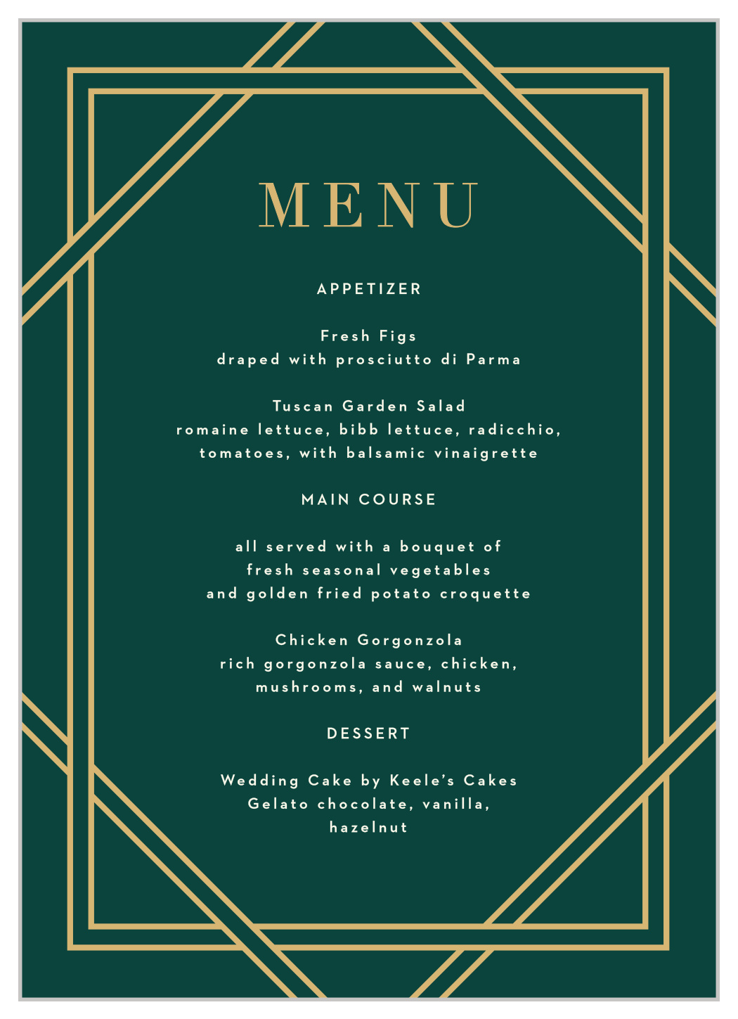 Elegant Overlap Wedding Menus