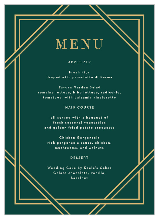 Elegant Overlap Wedding Menus
