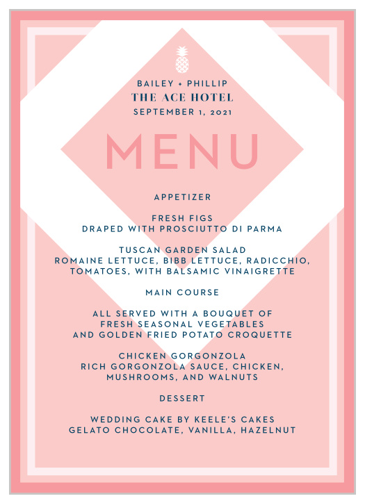 MaeMae's Maximus Wedding Menus