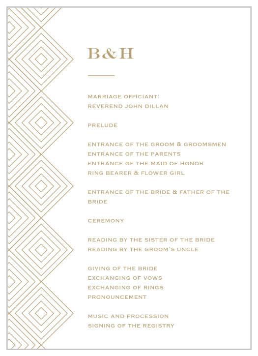 MaeMae's Bette Wedding Programs