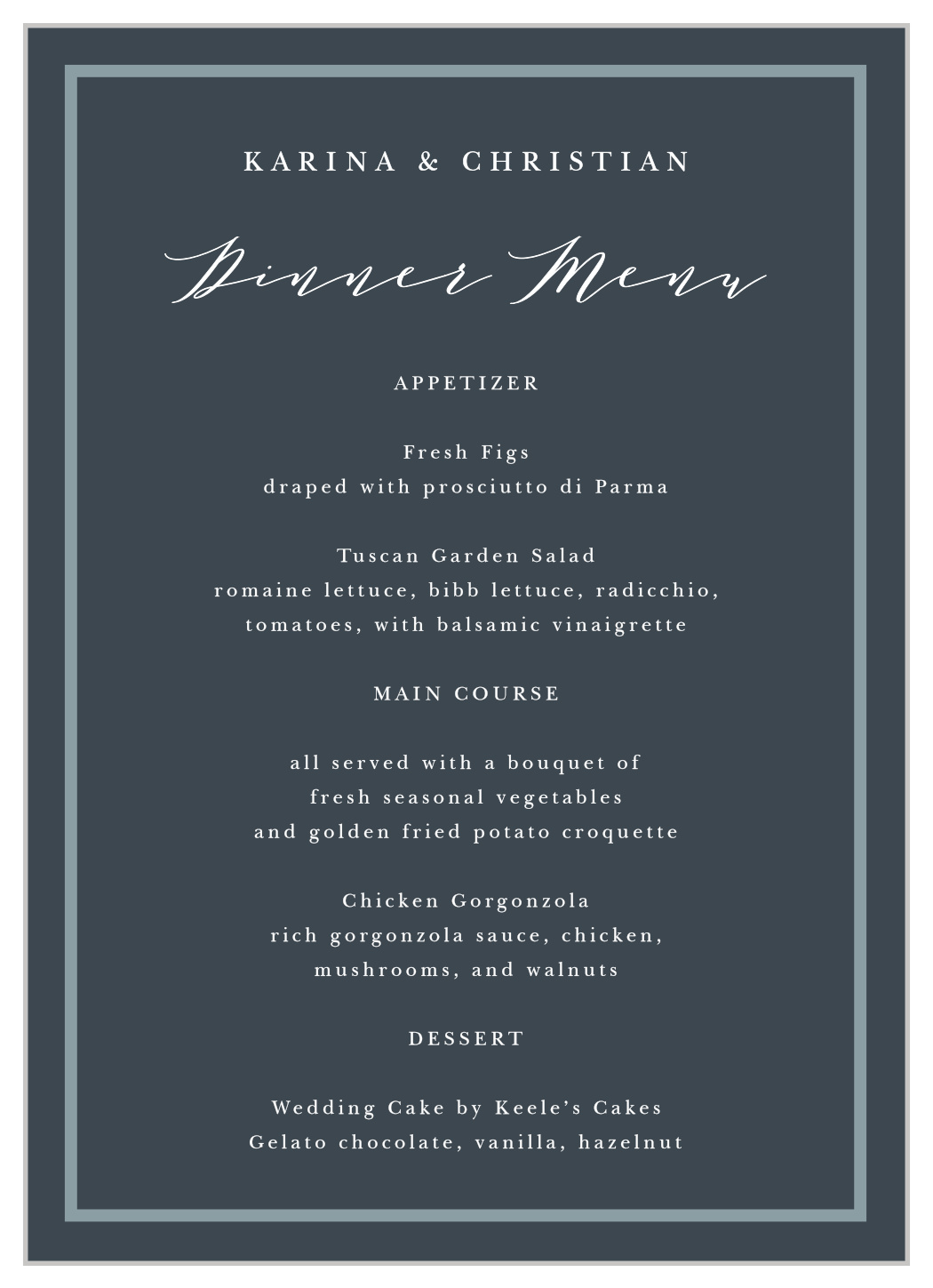 Elegant Photo Collage Wedding Menus