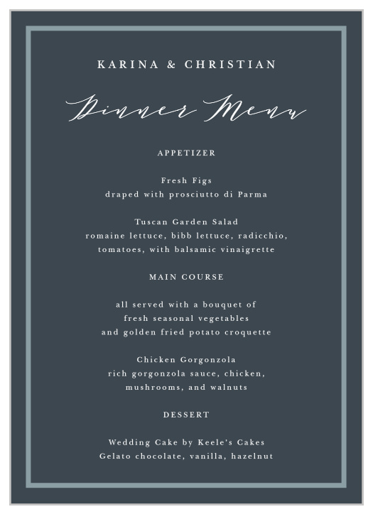 Elegant Photo Collage Wedding Menus