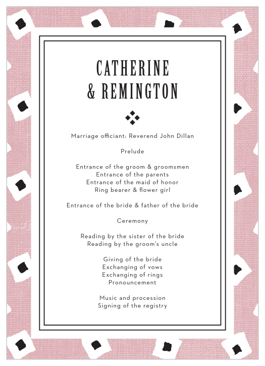 Make your wedding ceremony unforgettable with MaeMae's Billingsworth Wedding Programs.