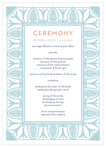 MaeMae's Roxy Wedding Programs