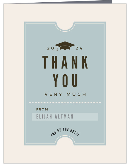 Farewell Ticket Graduation Thank You Cards