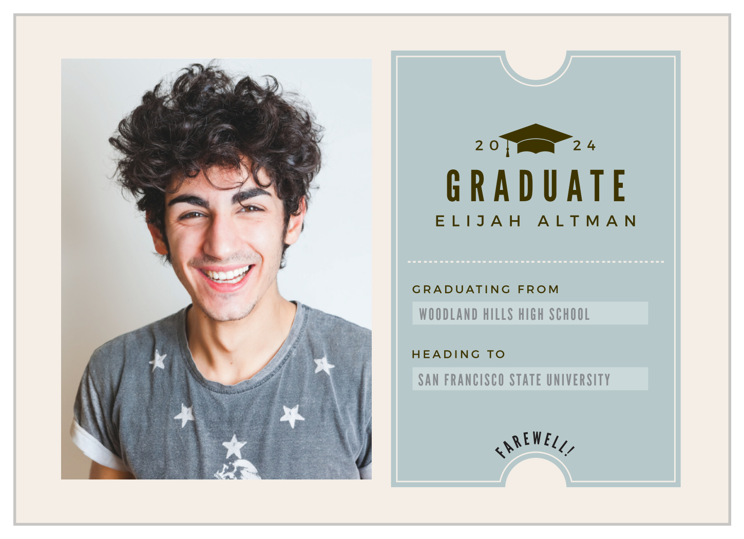 Farewell Ticket Graduation Announcements