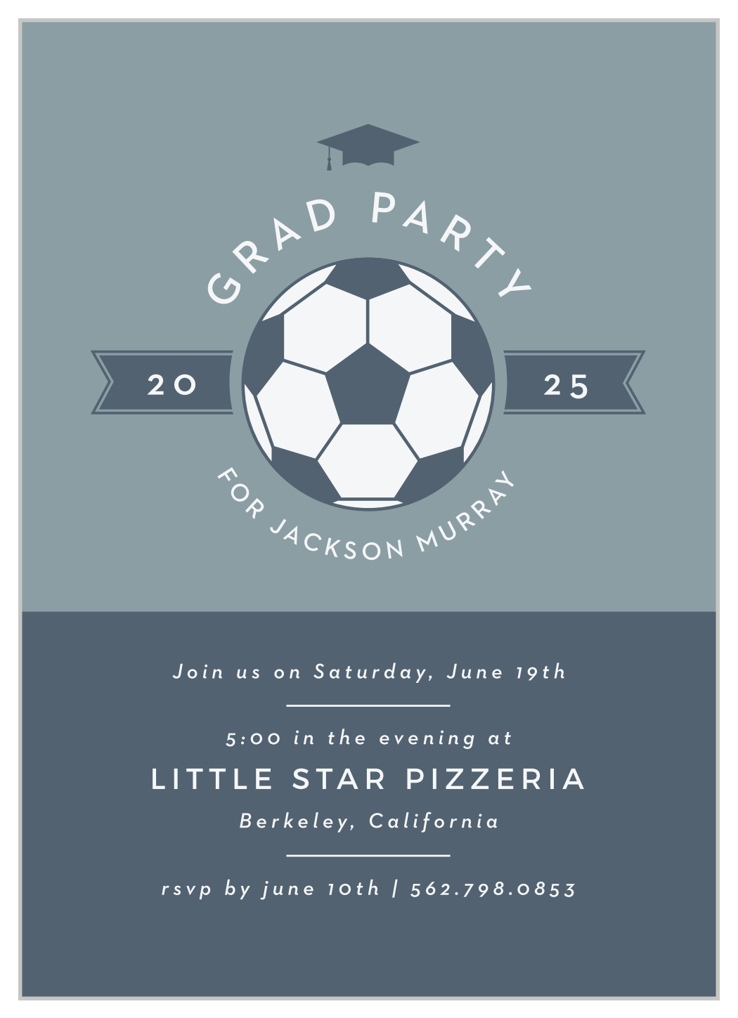 Soccer Ball Graduation Invitations