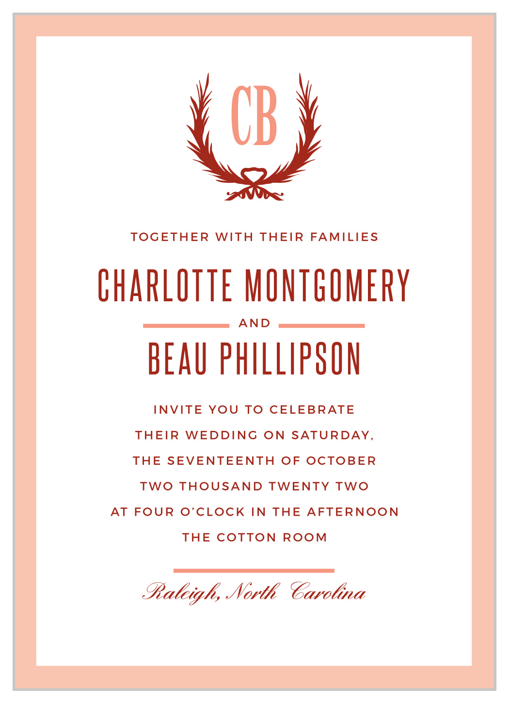 MaeMae's Beau Wedding Invitations