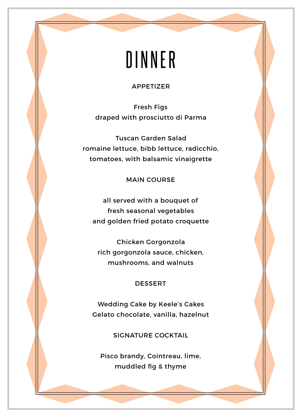 MaeMae's Ralph Wedding Menus