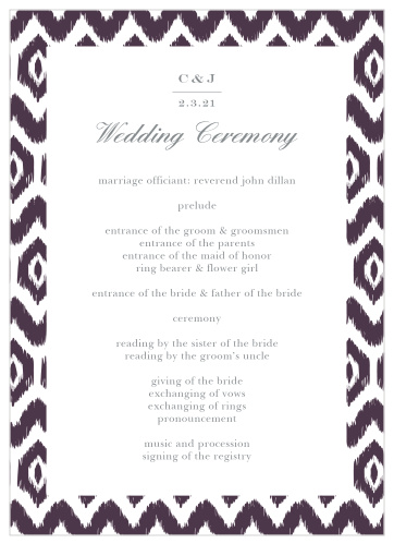 MaeMae's Mamie Wedding Programs
