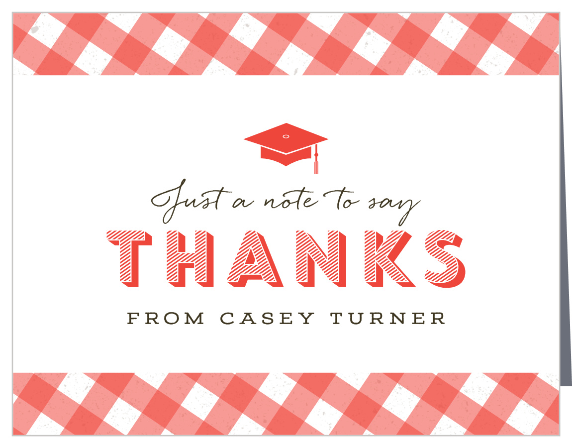 Picnic Plaid Graduation Thank You Cards