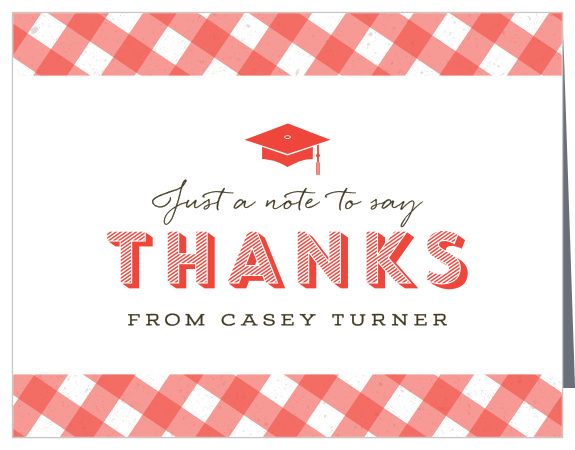 Picnic Plaid Graduation Thank You Cards