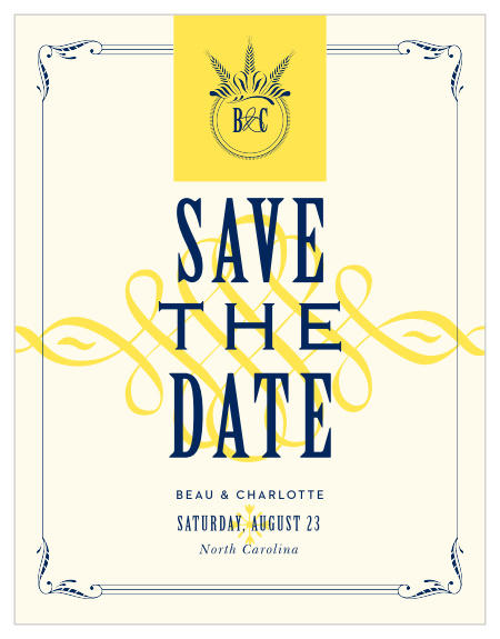 Our MaeMae's Montgomery Save the Date Cards are a perfectly charming way to announce the special day.