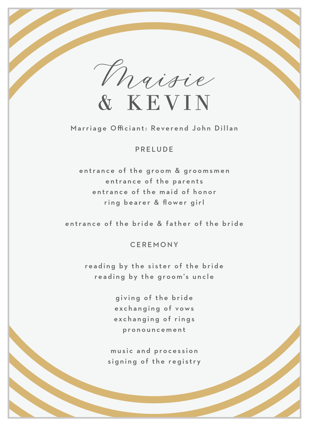 Modern Circles Wedding Programs