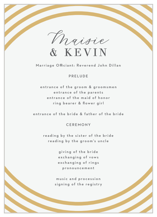 Modern Circles Wedding Programs