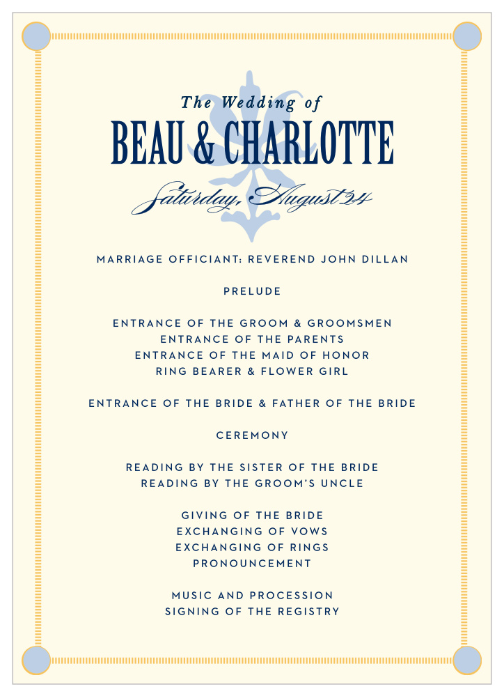 MaeMae's Montgomery Wedding Programs