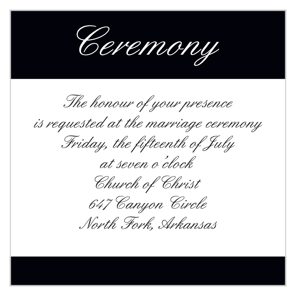 Formal Photo Ceremony Cards