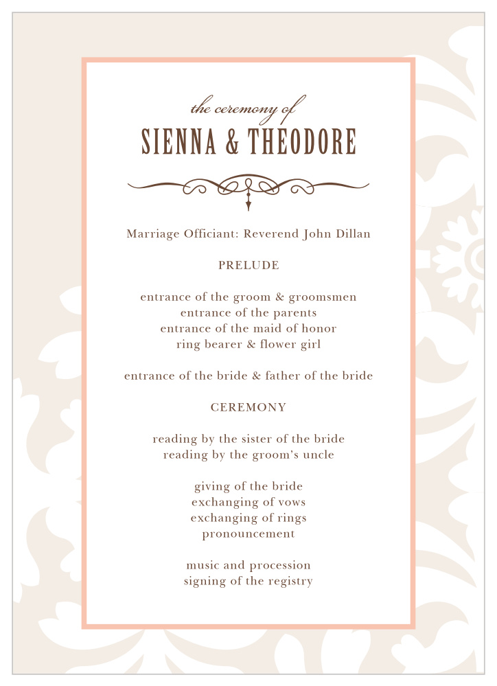 MaeMae's Theo Wedding Programs