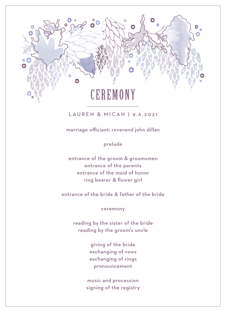 MaeMae's Mundy Wedding Programs
