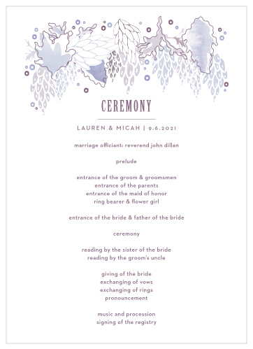 MaeMae's Mundy Wedding Programs
