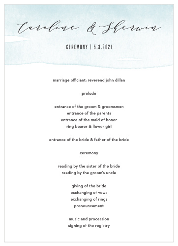 Inform your loved ones on what's happening at your wedding with our MaeMae's Maeve Wedding Programs. 