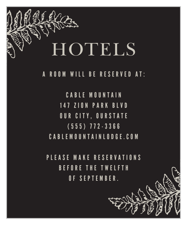 MaeMae's Eden Accommodation Cards