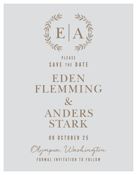 Guarantee that your friends and family have every single detail of your unforgettable day with our MaeMae's Eden Save-the-Date Cards. 