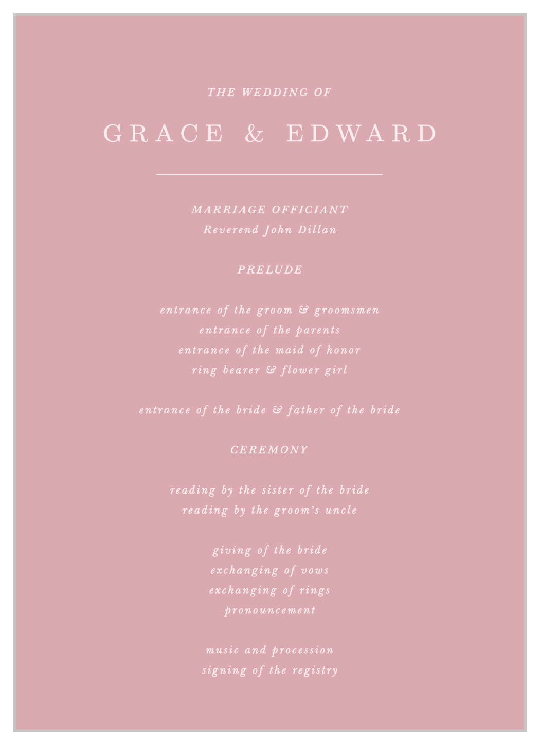 Photo Perfection Wedding Programs