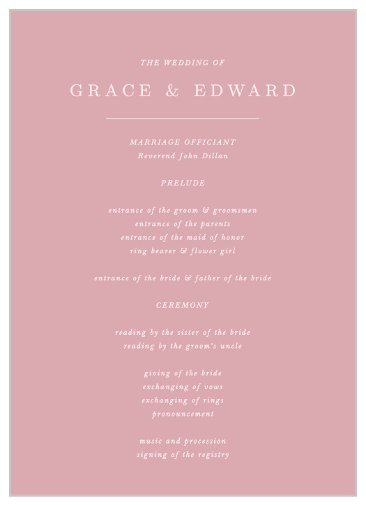 Photo Perfection Wedding Programs
