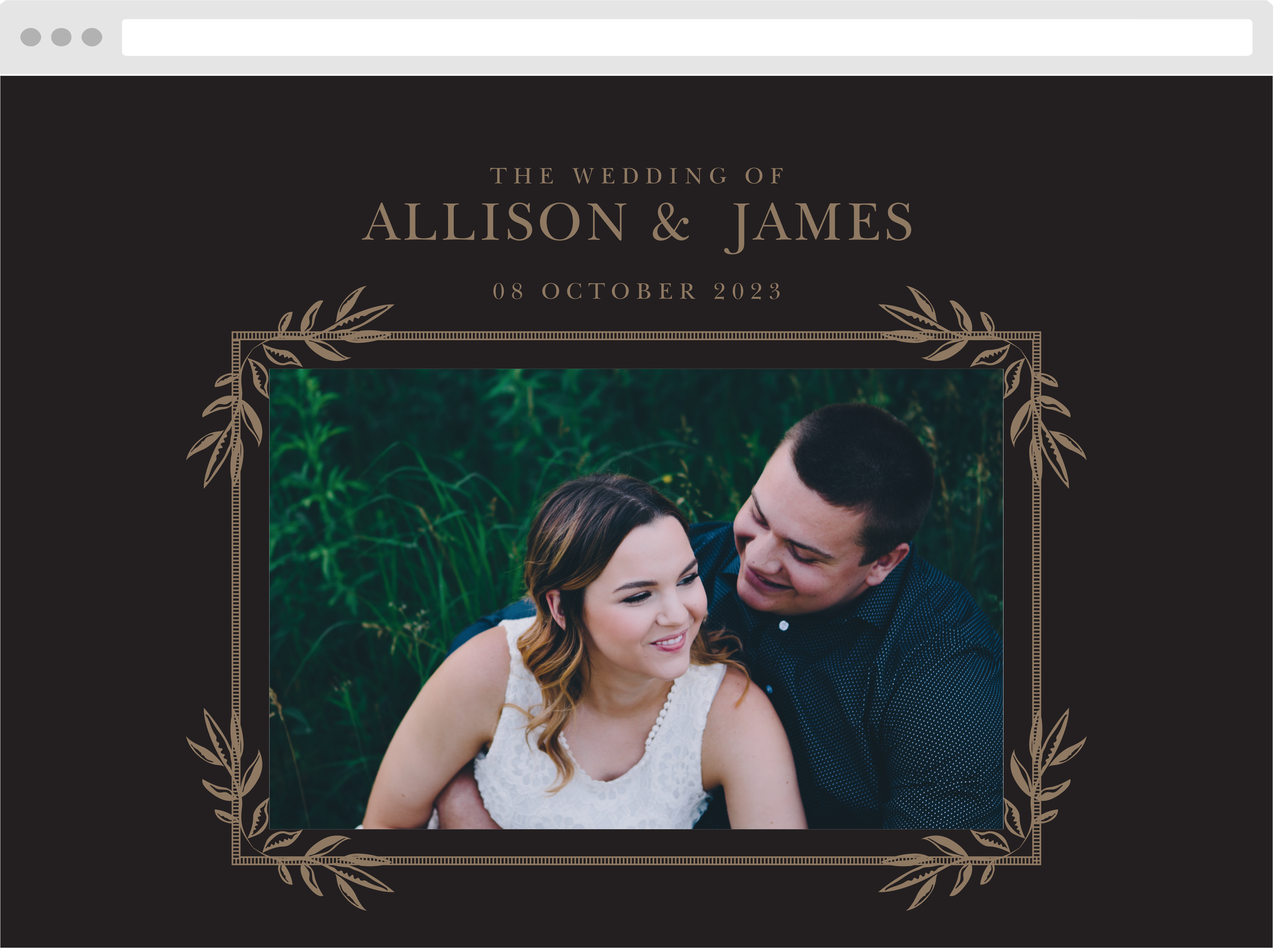 MaeMae's Eden Wedding Website