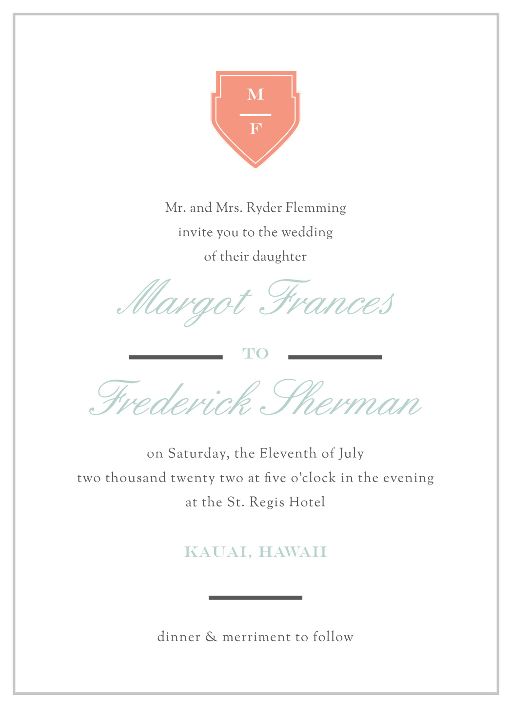 MaeMae's Margot Wedding Invitations