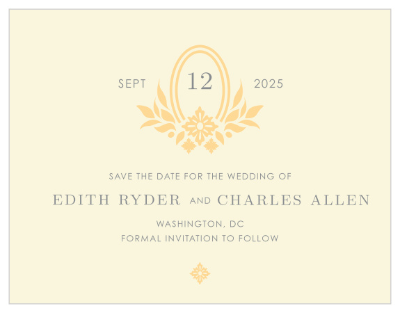 Our MaeMae's Charles Save the Date Magnets  are a perfectly charming way to announce the special day. 