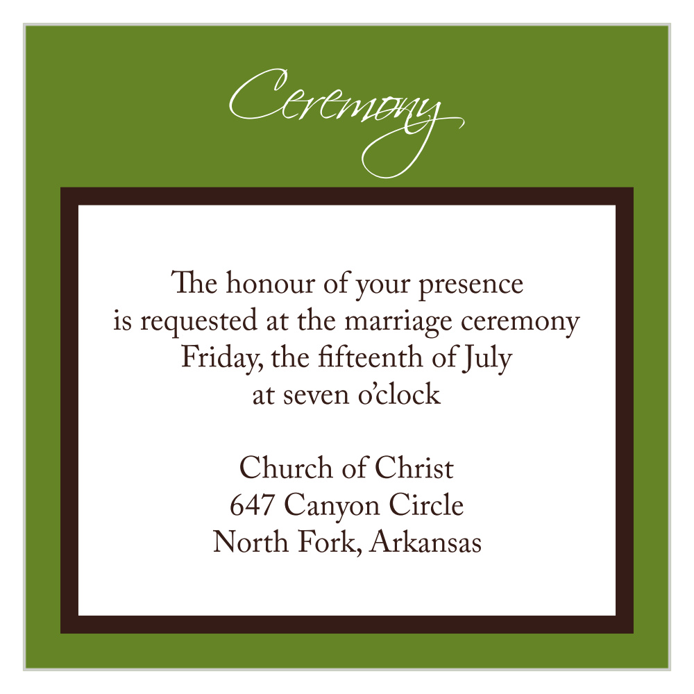 Initials Square Ceremony Cards