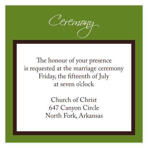 Initials Square Ceremony Cards