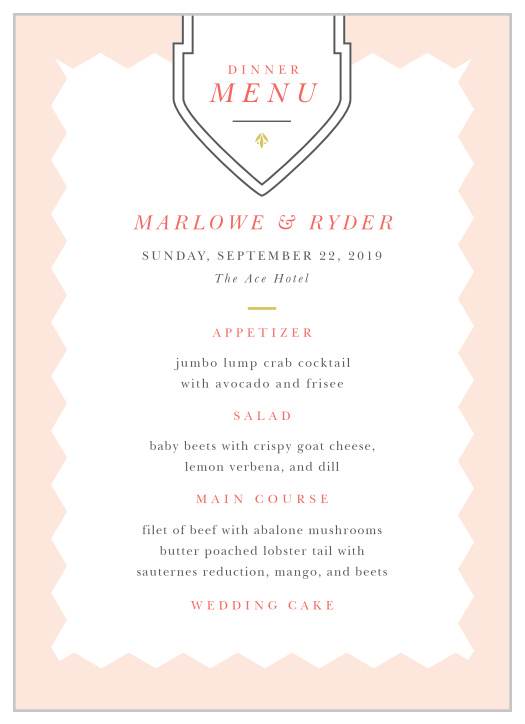 MaeMae's Marlowe Wedding Menus