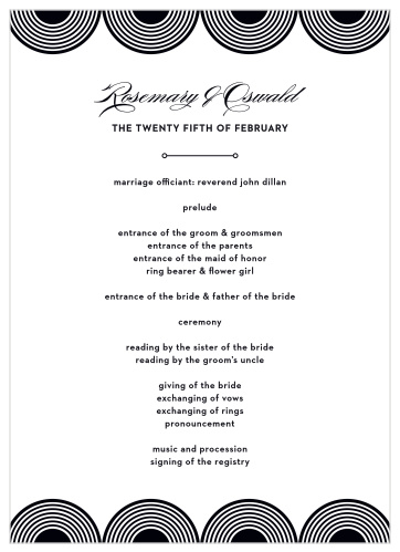 MaeMae's Oswald Wedding Programs