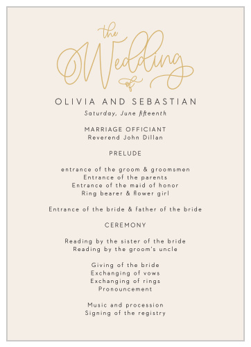 Now & Forever Wedding Programs