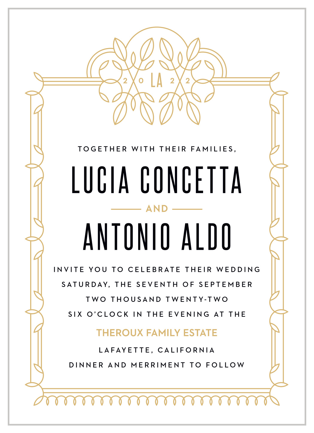 MaeMae's Leo Wedding Invitations