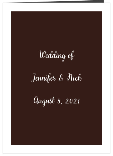 Photo Strip Wedding Programs