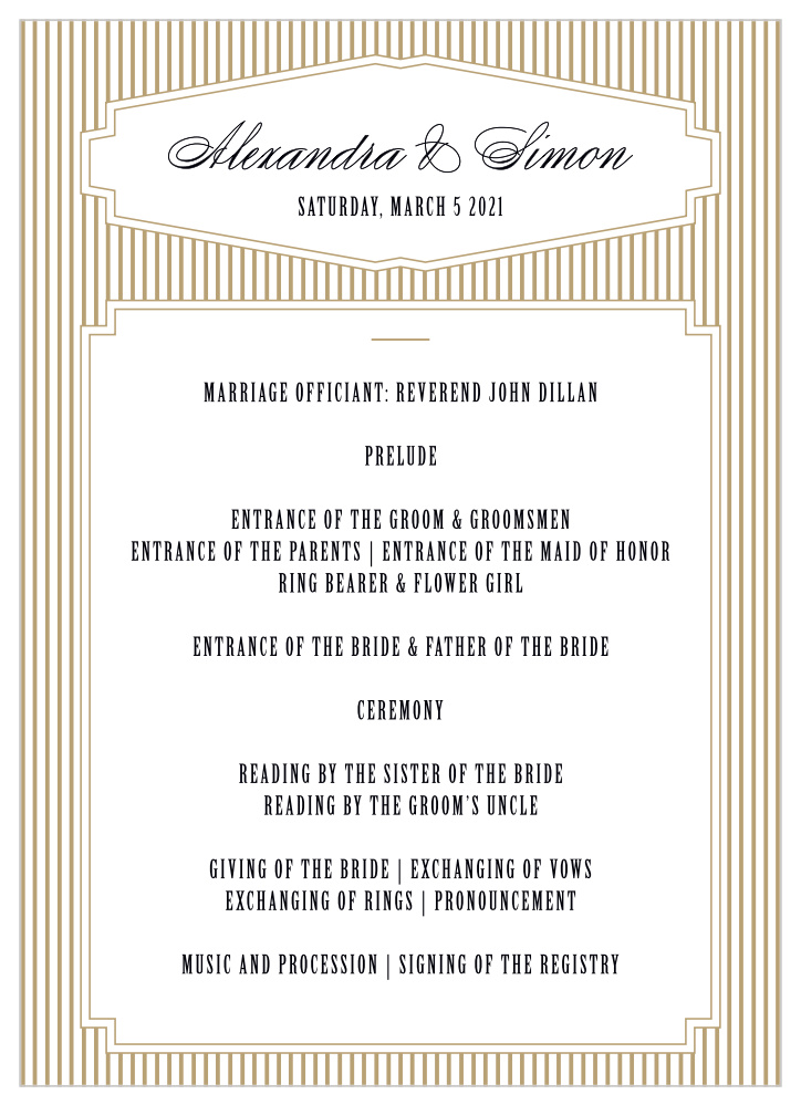MaeMae's Smith Wedding Programs