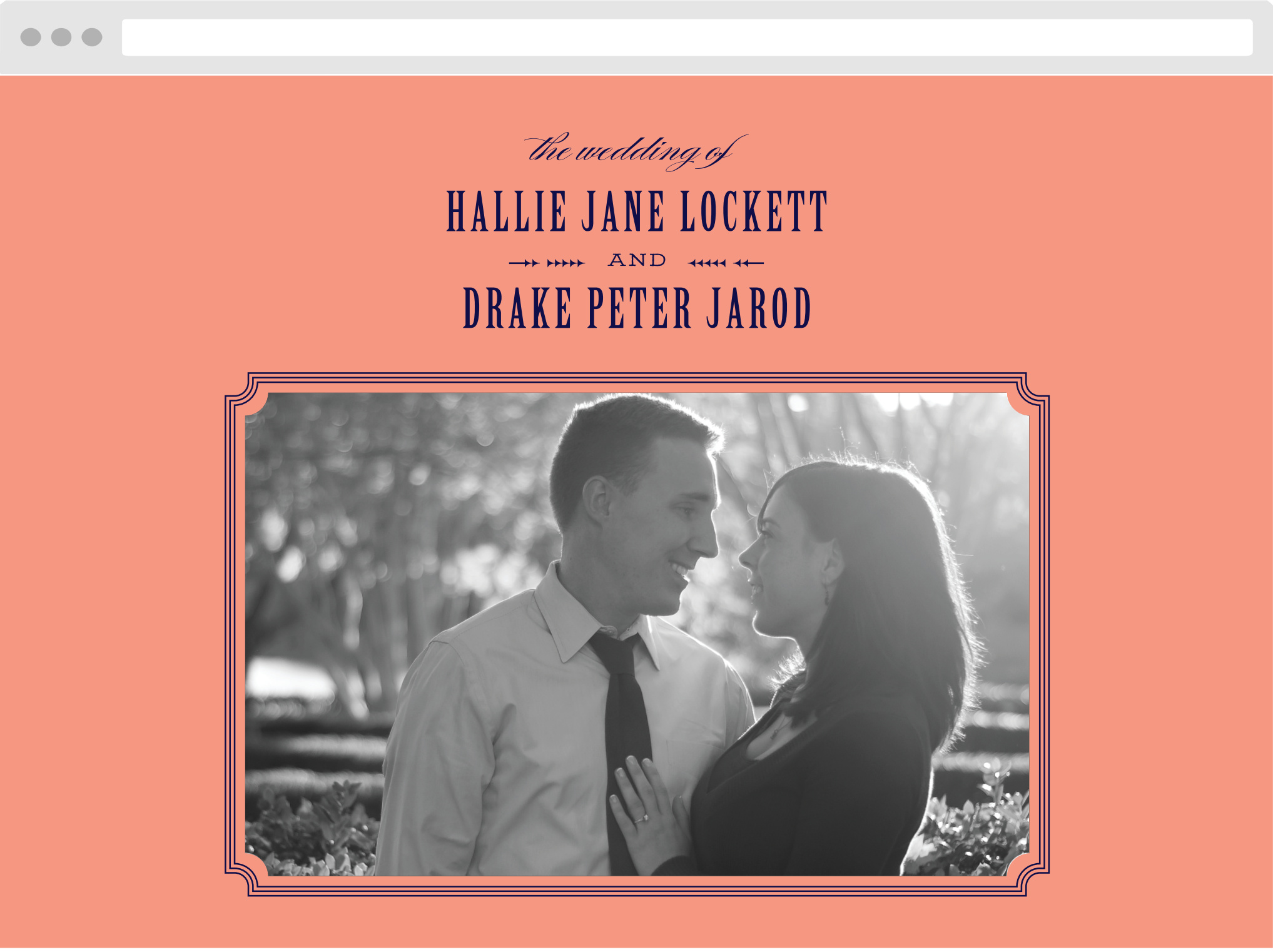 MaeMae's Drake Wedding Website