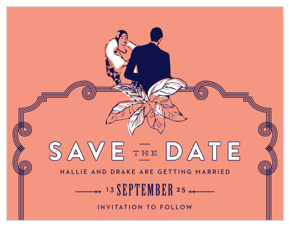 Inform your family and friends of your upcoming wedding day with our MaeMae's Drake Save-the-Date Magnets.