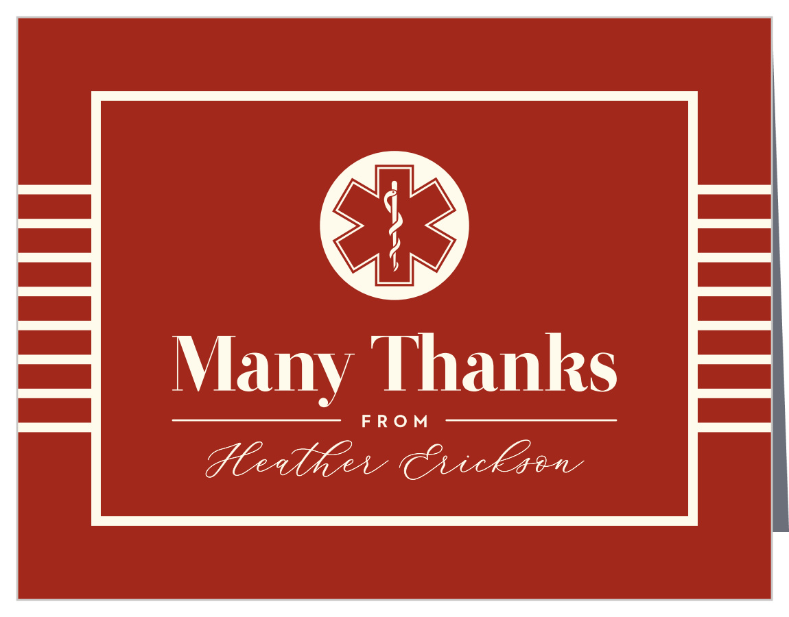 Paramedic Cross Graduation Thank You Card