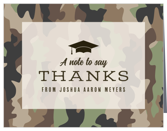 Camo Celebration Graduation Thank You Cards