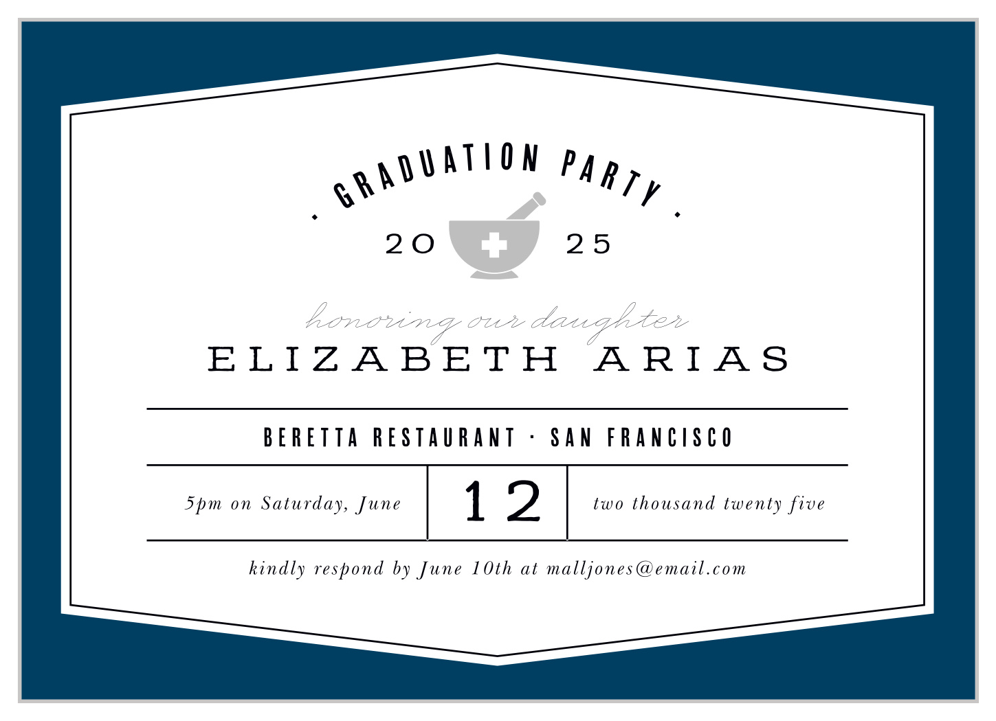 Pharmaceutical Mortar Graduation Invitations