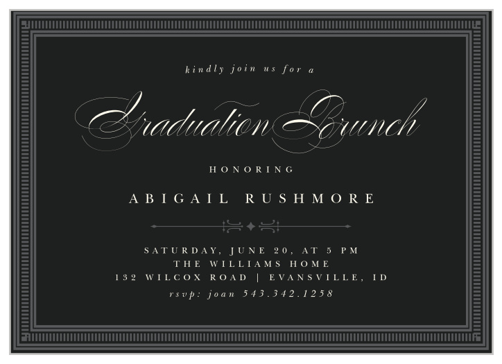 Diploma Brunch Graduation Party Invitations are an elegant way to request the presence of family and friends to join the celebration of your achievement.