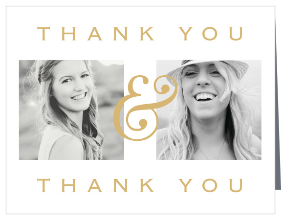Express your gratitude to your family and friends for their support on the big day with our Two Twins Graduation Thank You Card.