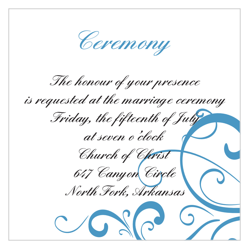 Simple Swirls Ceremony Cards