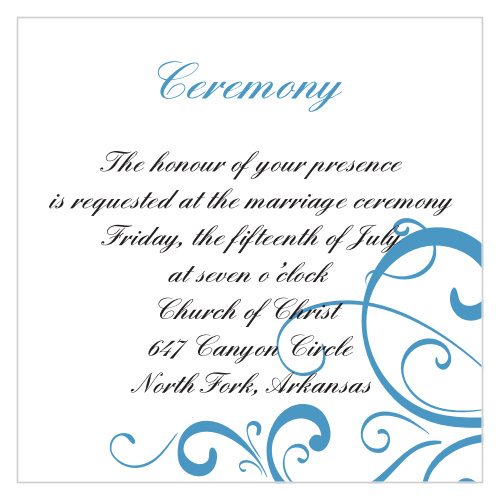 Simple Swirls Ceremony Cards