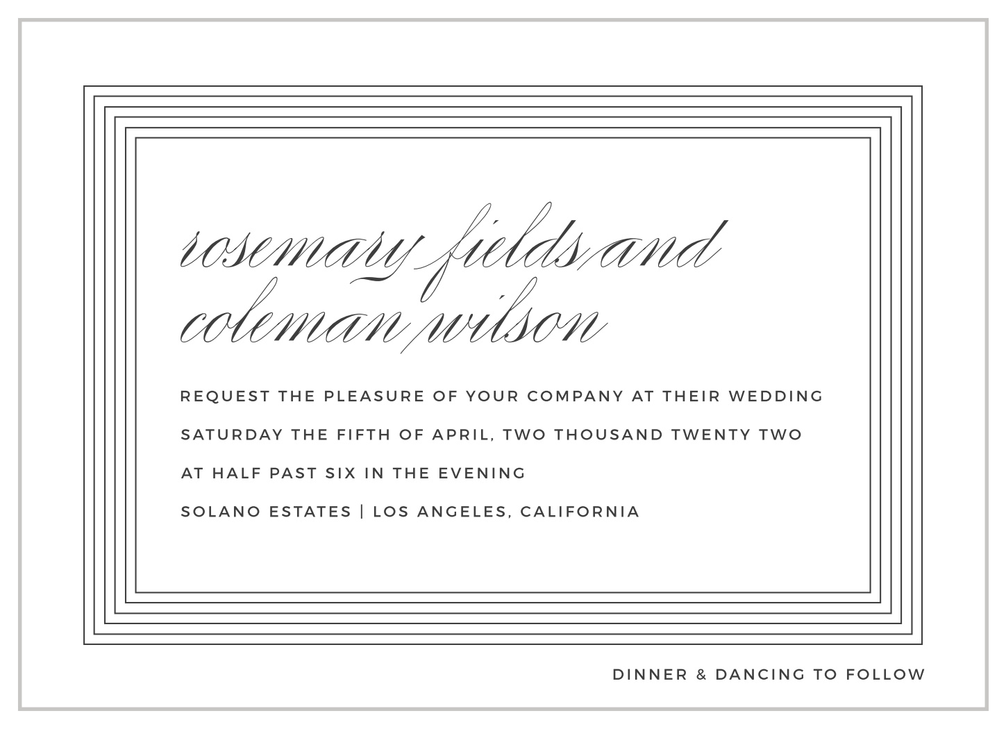 MaeMae's Bruno Wedding Invitations